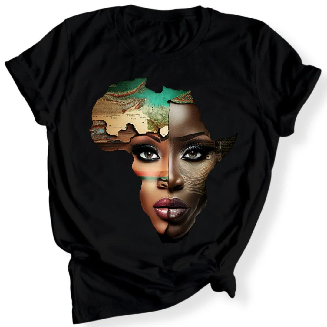 Black Woman Africa Tee Shirt – JTDesign.co-LLC