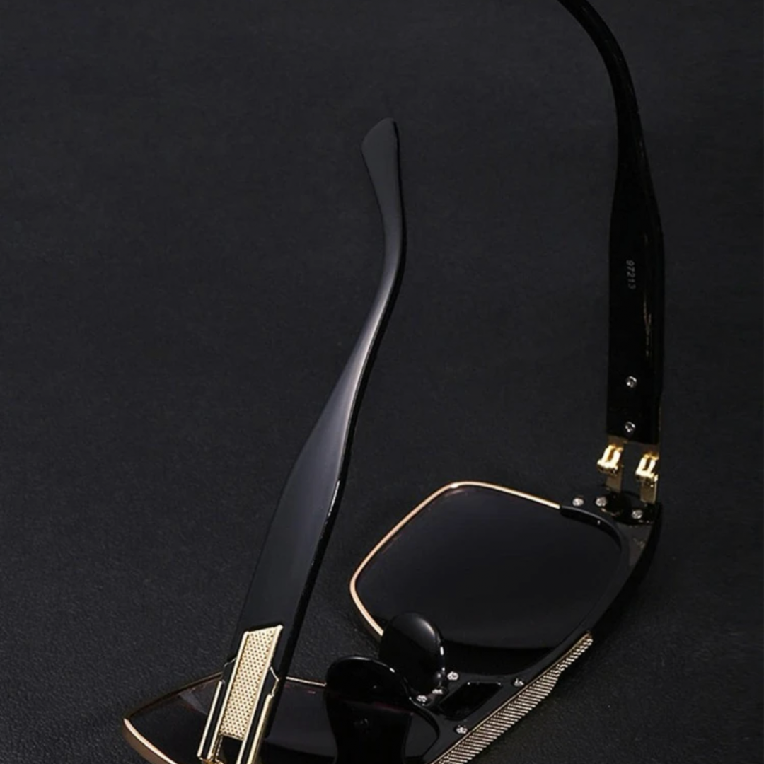 Black Frame Tinted Top Bar Fashion Glasses Style B